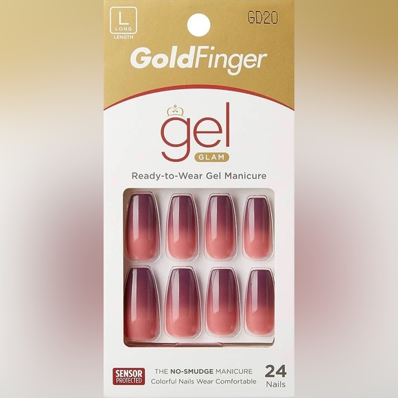 KISS Women’s Delicious “Candy-Apple” Ombré Kisses GoldFinger Glam Nail Kit - Picture 5 of 6